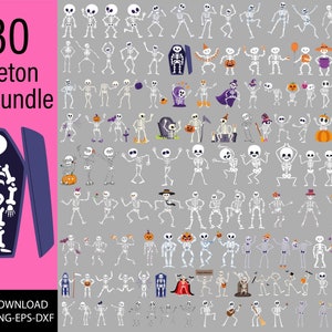 Dancing skeleton svg bundle, halloween svg, skeleton svg, halloween skeleton, fall svg, dance svg, skull svg, spooky svg, png, dxf