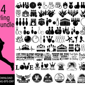 Bowling SVG Bundel, BowlingPNG Bundel, Bowling Clipart, Bowling SVG Cut Files voor Cricut, Bowling Silhouet, Bowling vector, Strike svg