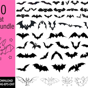 Pakiet Bat SVG, Halloween Bat SVG, Bat, Halloween, Night Bat SVG, PNG, pliki SVG dla Cricut, sylwetka, Cricut, Halloween SVG