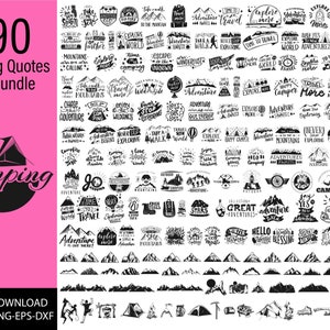 Camping Svg Bundle, Camping Crew Cricut Design Vector Bundle, Camp Happy Life Clipart Silhouette, Png Image T-Shirt, Cut File Plotter