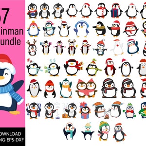 Penguin SVG Bundle, Penguin PNG Bundle, Penguin Clipart, Penguin SVG Cut File Cricut, Penguin Silhouette, Penguin Cut File