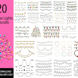 Luzes de Natal SVG, sequência de luzes de Natal SVG, luzes de Natal, arquivo de corte de Natal, Svg de Natal, Cricut, Silhueta, Vetor