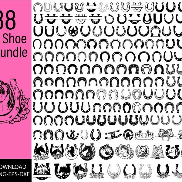 Horse Shoe SVG Bundle, Horse Shoe PNG Bundle, Horse Shoe Clipart, Horse Shoe SVG Cut Files for Cricut, Horse Shoe Silhouette, Horseshoe Svg