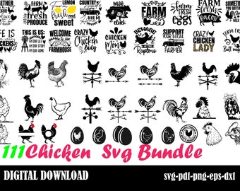 Chicken svg bundle hand drawn, hen svg, rooster svg, funny chicken svg, crazy chicken lady svg, whisperer chicken svg, chicken clipart