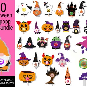 Halloween Lollipop Holder SVG, Layered Lollipop Holder Cutting File, Halloween Trick or Treat DIY Candy Holder, Cute Spooky Decor Kids Treat