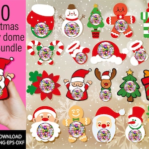 Weihnachten Candy Dome SVG Bundle, Candy Ornaments SVG, Schokoladenhalter SVG, Candy Dome SVG, Candy Ornaments SVG, Weihnachts-Süßigkeitenhalter