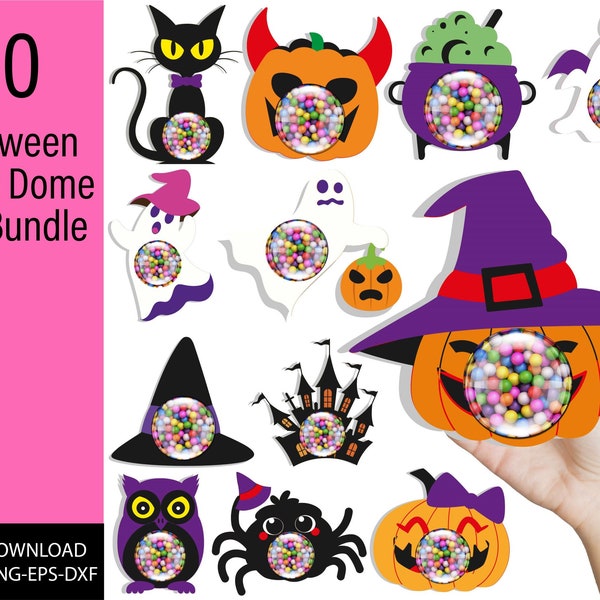 Halloween Candy Dome SVG Bundle, Halloween Gnome Candy Holder SVG, Candy Ornaments SVG,Chocolate holder svg,Party Favor,Trick or Treat Gifts