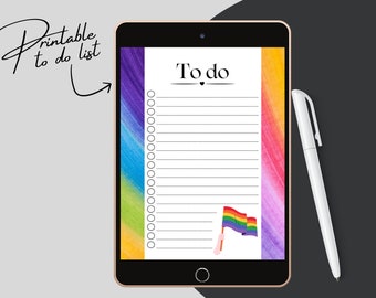 To do list - LGBTQ Pride - Printable PDF and PNG files