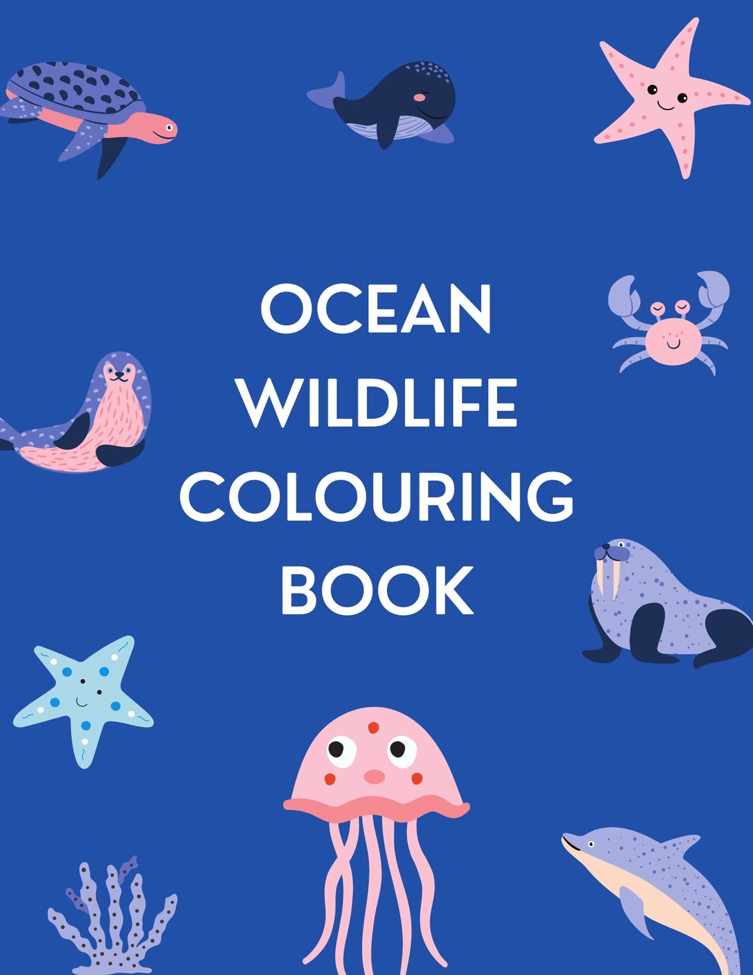 Colouring Book Kids Colouring Pages Animals Ocean Sea Digital Download Instant Download