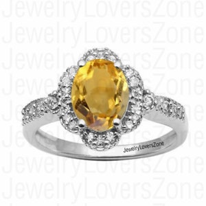 Genuine Natural Golden Topaz Wedding Ring Engagement Ring-Promise Ring- November Birthstone Ring-Gifting Ring