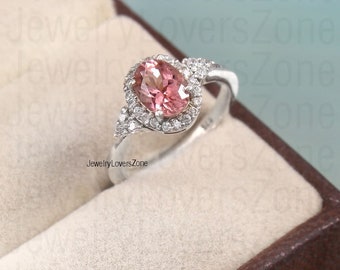 Anello Tormalina Anello Tormalina Rosa 925 Anello Argento Sterling Lab Baby Anello Tormalina Rosa Anello Donna Anello