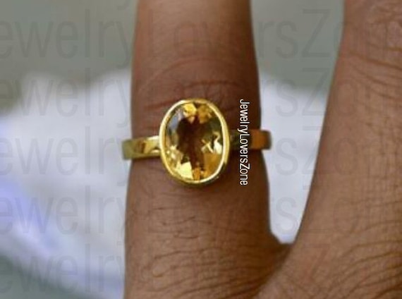 Divya Shakti 11.25-11.50 Carat Yellow Sapphire Plain Design Ring (Pukhraj  Stone Silver Plain Design Ring)(3.5) - Walmart.com