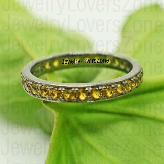 Yellow topaz cheap eternity band