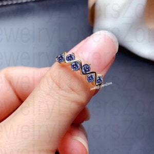 Alexandrite Stapelen Matching Band Alexandrite 14k Vergulde Vrouwen Band Bruids Bruiloft Belofte Ring Band Verjaardag cadeau