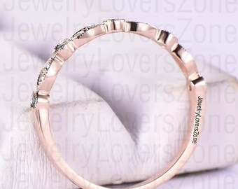 Emerald Band/Eternity Band/2MM Emerald Wedding Ring/925 Sterling Silver  Ring/Half Eternity Wedding Band/Stacking Ring