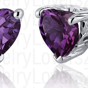Jewelry Alexandrite earrings, dainty alexandrite earrings, brilliant cut purple and green alexandrite earrings, alexandrite stud