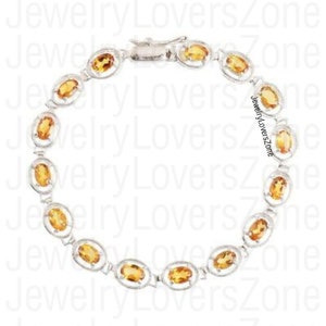 Minimalist Yellow Topaz Bracelet-Tennis Gold Topaz Bracelet-925 Silver Bracelet-Topaz Bracelet-Golden Topaz Bracelet-Unique Topaz Bracelet
