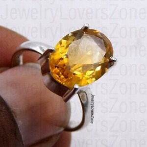 Wedding Golden Topaz Ring-Yellow Topaz Ring-Oval Cut Yellow Topaz-Vintage Ring-November Birthstone Ring