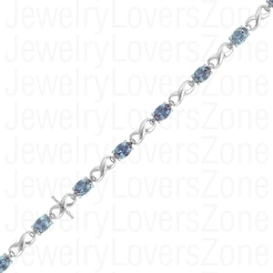 Bracelet Alexandrite, Engagement Bracelet, Color Changing Gemstone, 925 Sterling Silver Bracelet, lab-created Alexendrite June Birthstone