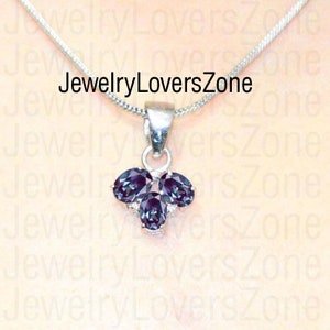 Oval Alexandrite Necklace For Women- Color Changing Gemstone Pendant- Alexandrite Pendant in 925 Sterling Silver- Alexandite Pendant