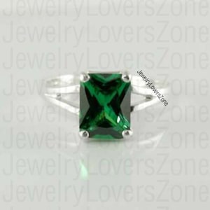 Beautiful Emerald Ring, 24k Gold Vermeil, Engagement Ring, Promise Ring, May Birthstone ring, Anniversary Gift for Her,Handmade Emerald ring
