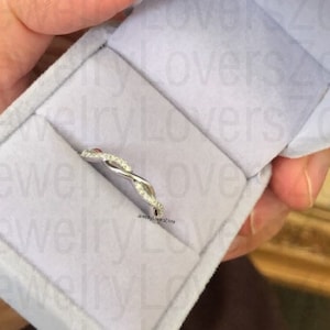 Handmade Twisted Vine Diamond Band - Silver Vermeil Diamond Wedding Ring For Women-Twisted Vine Promise Ring Anniversary Gift For Her