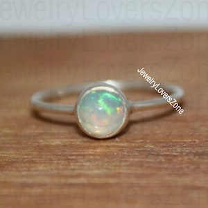 Dainty Opal Ring, Opal Tiny Ring, White Opal Ring, Sterling Silver Opal Ring, Delicate Opal Ring, Bridesmaid Gift