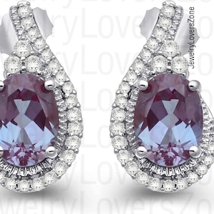 Alexandrite Stud earrings | Studs for woman | Silver Alexandrite stud earrings | Stud earrings | Earrings | Women earrings | Women's giifts