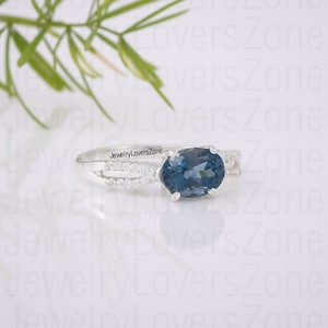 Dainty London Blue Topaz Ring\ 925 Sterling Silver\ Solitaire Ring\ Statement Ring\ December Birthstone\ Blue Gemstone Ring\ Gift For Her