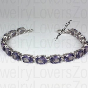 Bracelet Alexandrite, Engagement Bracelet, Color Changing Gemstone, 925 Sterling Silver Bracelet, lab-created Alexendrite June Birthstone