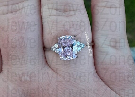 Square cut pink diamond engagement ring 💎 . . . . #diamond #diamondring  #engagementring #diamondtennisbracelet #diamondtennisnecklace… | Instagram
