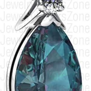 Very Unique Color Changing Alexandrite Necklace in Silver, June Birthstone, Dainty Alexandrite Pendant For Women