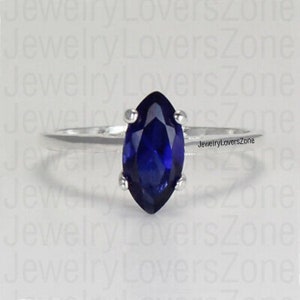 Beautiful Blue Sapphire Engagement, Dainty Sapphire Ring,September Birthstone Ring, Gift For Her, Jewelry Handmade, 925 Silver Blue Gemstone