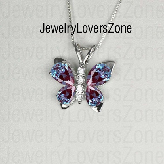 Alexandrite Jewelry Necklace- Color Changing Gemstone Pendant- Alexandrite Pendant in 925 Sterling Silver- Alexandite Pendant