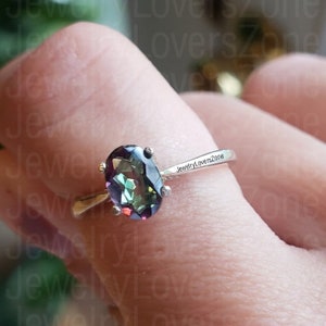 Vintage Alexandrite Ring, 24k Rose Gold Vermeil, Engagement Ring, Promise Ring, June Birthstone Ring, Anniversary Gift for Her, Promise Ring