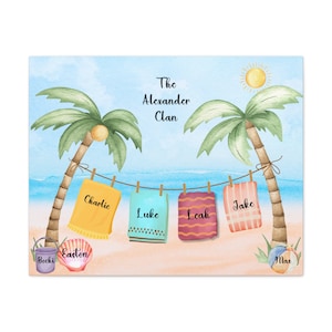 Personalized Beach House Canvas wrap, Personalized Beach Decor, Cute custom beach house gift, Housewarming gift, Custom Beach Wedding Sign