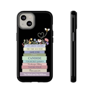 Personalisierte Lieblingsbücher Handyhülle, Custom Bücherregal Tough Case, Booktrovert Bücherwurm Buchliebhaber Bookish Bibliothekar literarisches Geschenk