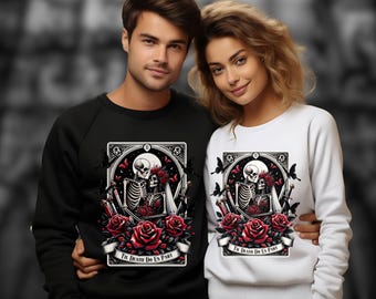 Gothic Bride and Groom Tarot Sweatshirt: Halloween Wedding Costume