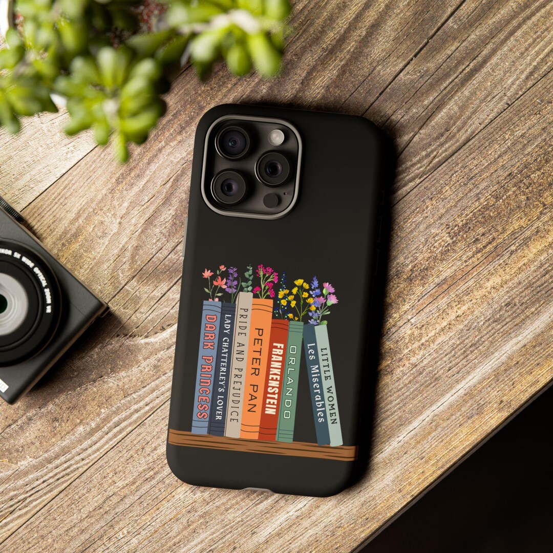 Bookish Tough Cases, Custom Books Phone Case, Personalized Bookshelf