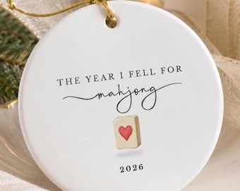 Mahjong Christmas Ornament, The Year I Fell for Mahjong 2026, Mahjong Gift Ideas, New Mahjong Player Keepsake