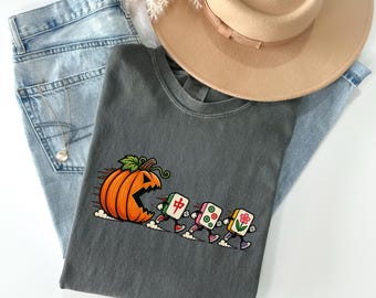 Halloween Mahjong Shirt, Comfort Colors Tee, Funny Mahjong Halloween Shirt, Mahjong Lover Gift, Fall Game Night T-Shirt, Mahjong Gift Idea