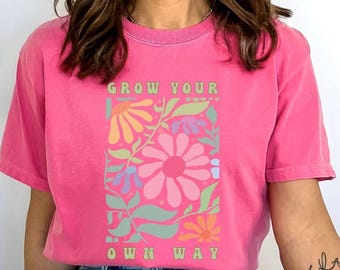 Camiseta Comfort Colors Wildflower, camiseta botánica vintage, regalo para jardineros
