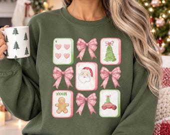 Christmas Mahjong Sweatshirt, Mahjong Christmas Shirt, Cute Mahjong Crewneck, Xmas Mahjong Gift, Mahjong Lover Christmas Gift
