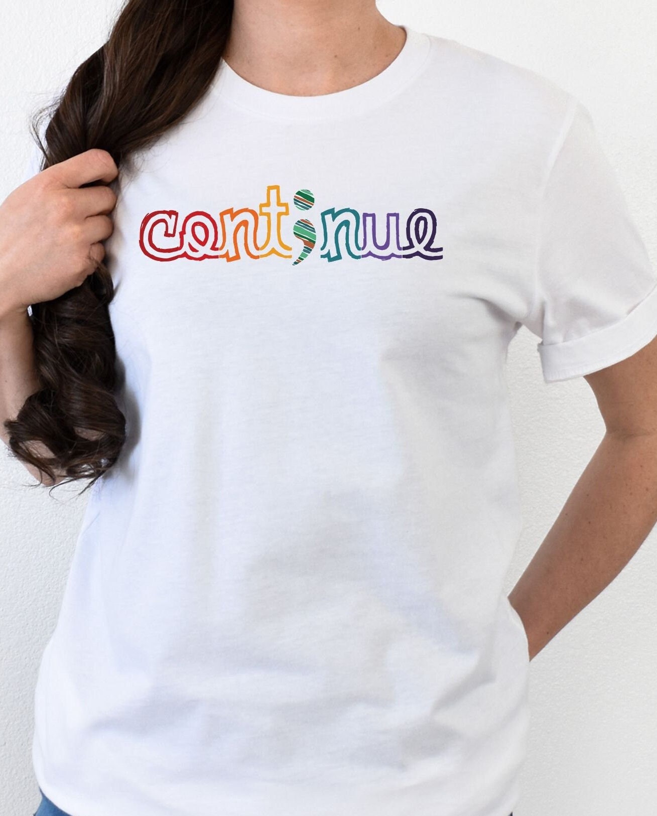 Continue Mental Health Matters shirt, Semicolon Mental Health, Therapist Tee, Suicide Awareness, Anxiety, Continue Shirt, Counselor Shirt