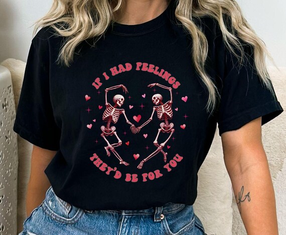 Skeleton Valentine T-shirt, Gothic Anti-valentine Galentines Tee