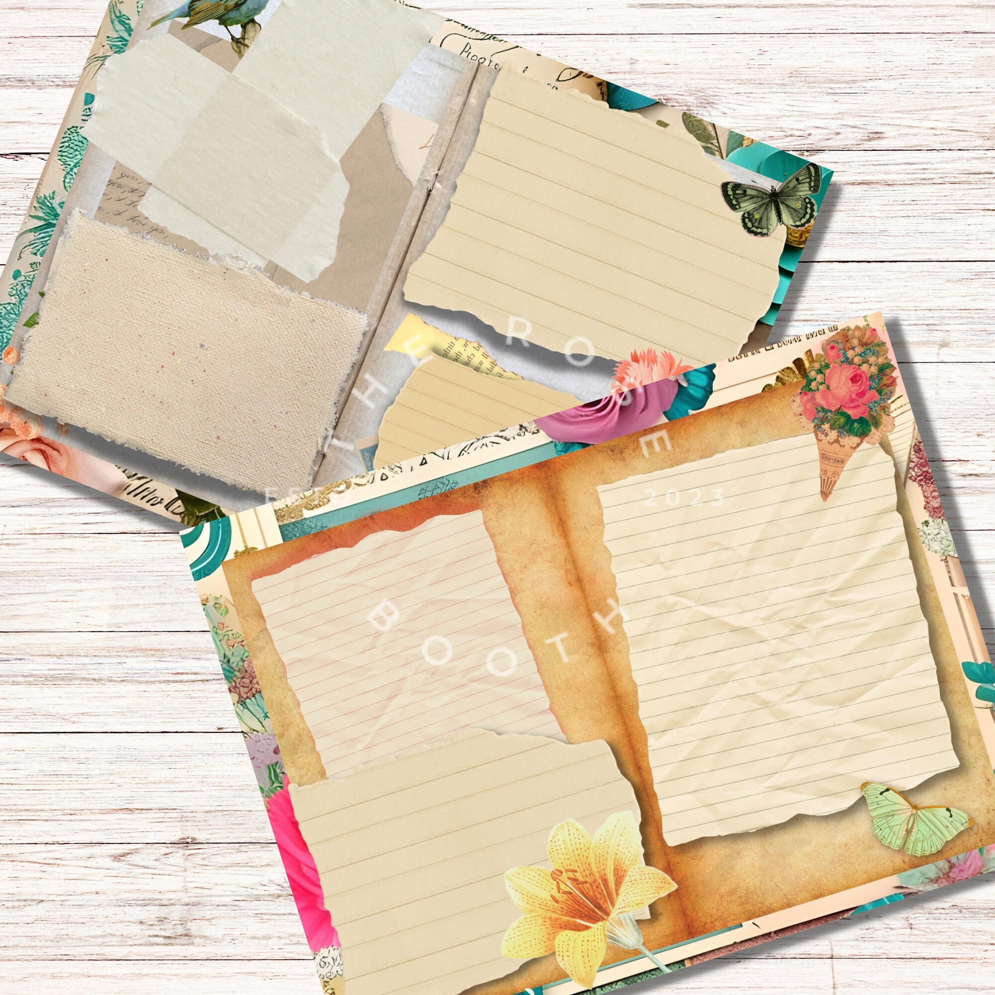 Vintage Junk Journal Pages DIGITAL , Printable Scrapbook Pages ...