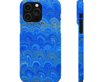 Blue Italian Marble Design Phone Cases