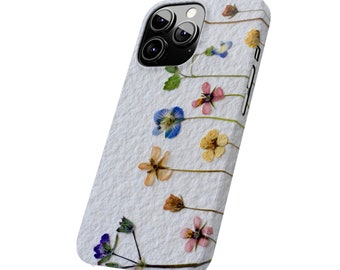 Colorful Floral Pressed Flower Design for iPhone 15 and all sizes of iPhones for Flower, Botanical and Garden Lovers