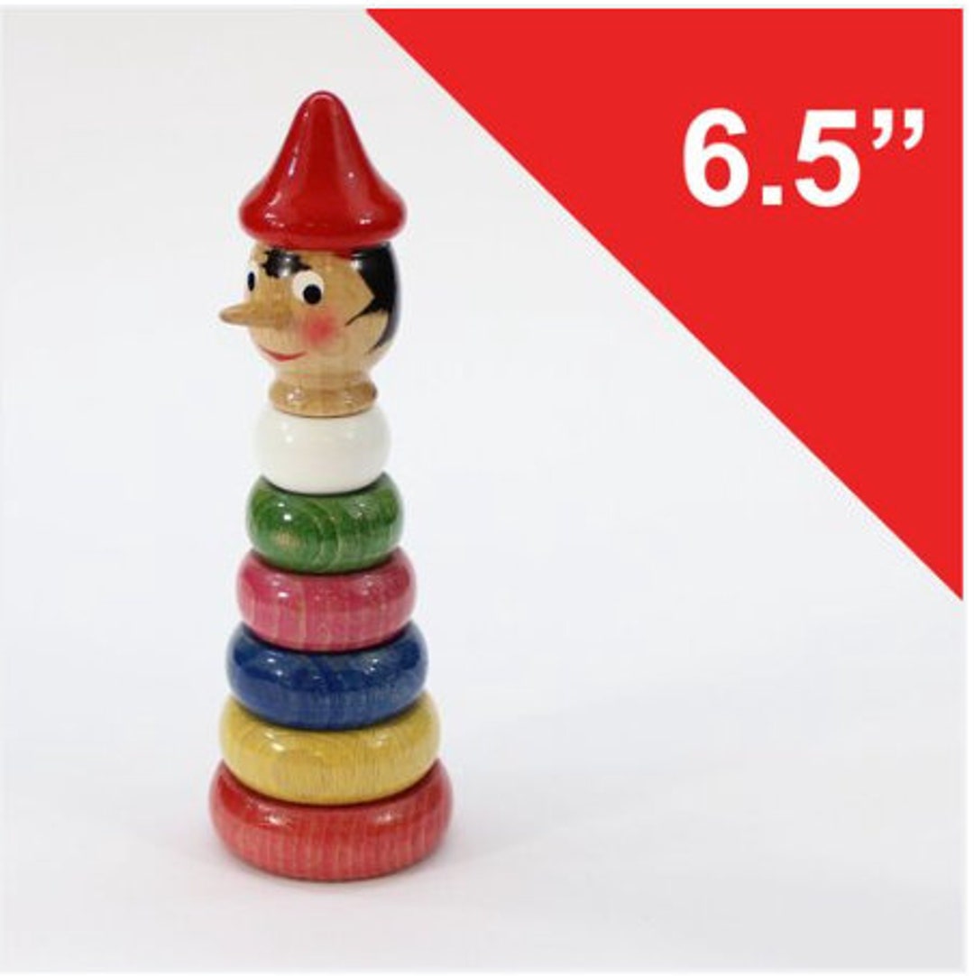 Classic Pinocchio Stacking Colorful Ring Pyramid Toy Etsy