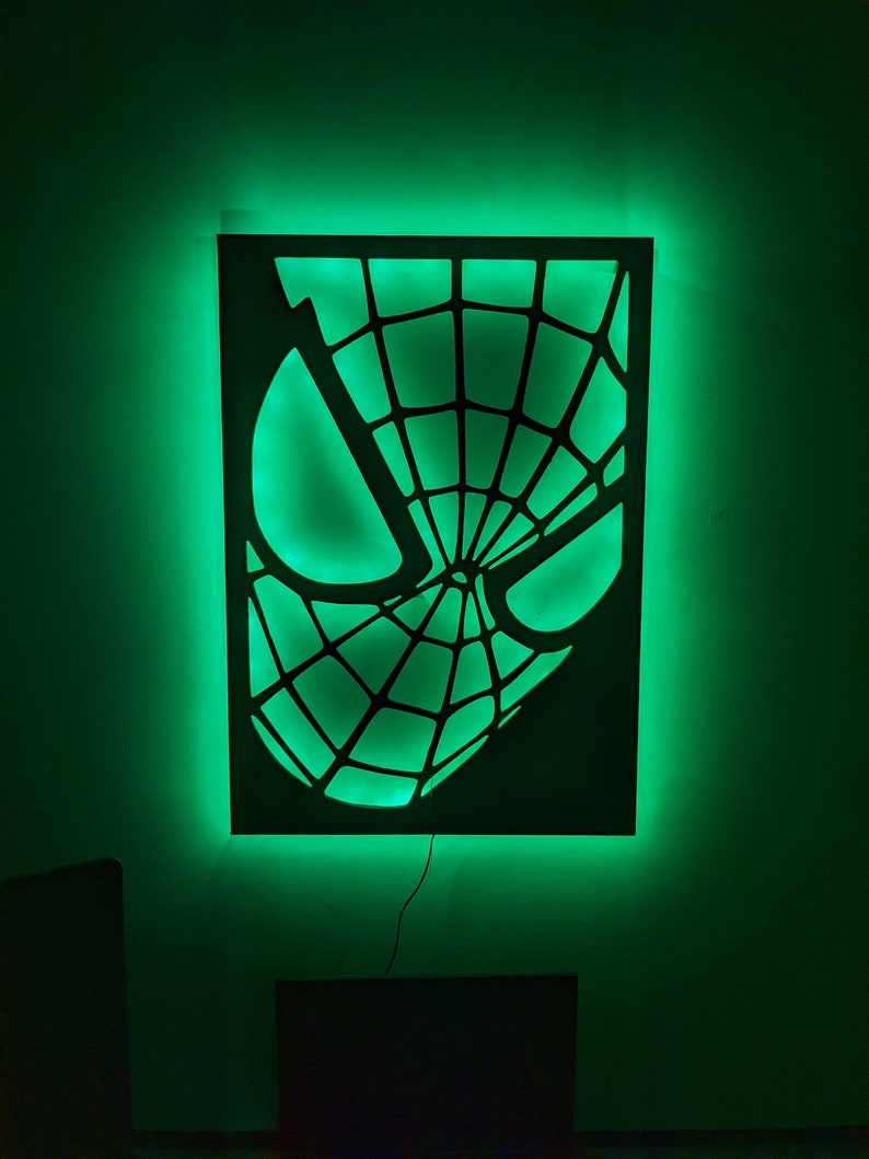 Spiderman LED Wall Art Etsy